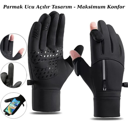 Glovex® Parmak Ucu Açılır Akıllı Dokunmatik Kış Eldiveni